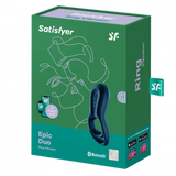 Satisfyer Epic Duo Dark Blue Vibrating Cock Ring with App Control - SAT-J2008-30