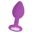 Shots Toys Diamond Butt Plug Regular — Purple, Silicone & Acrylic - SH681PR