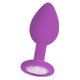 Shots Toys Diamond Butt Plug Regular — Purple, Silicone & Acrylic - SH681PR