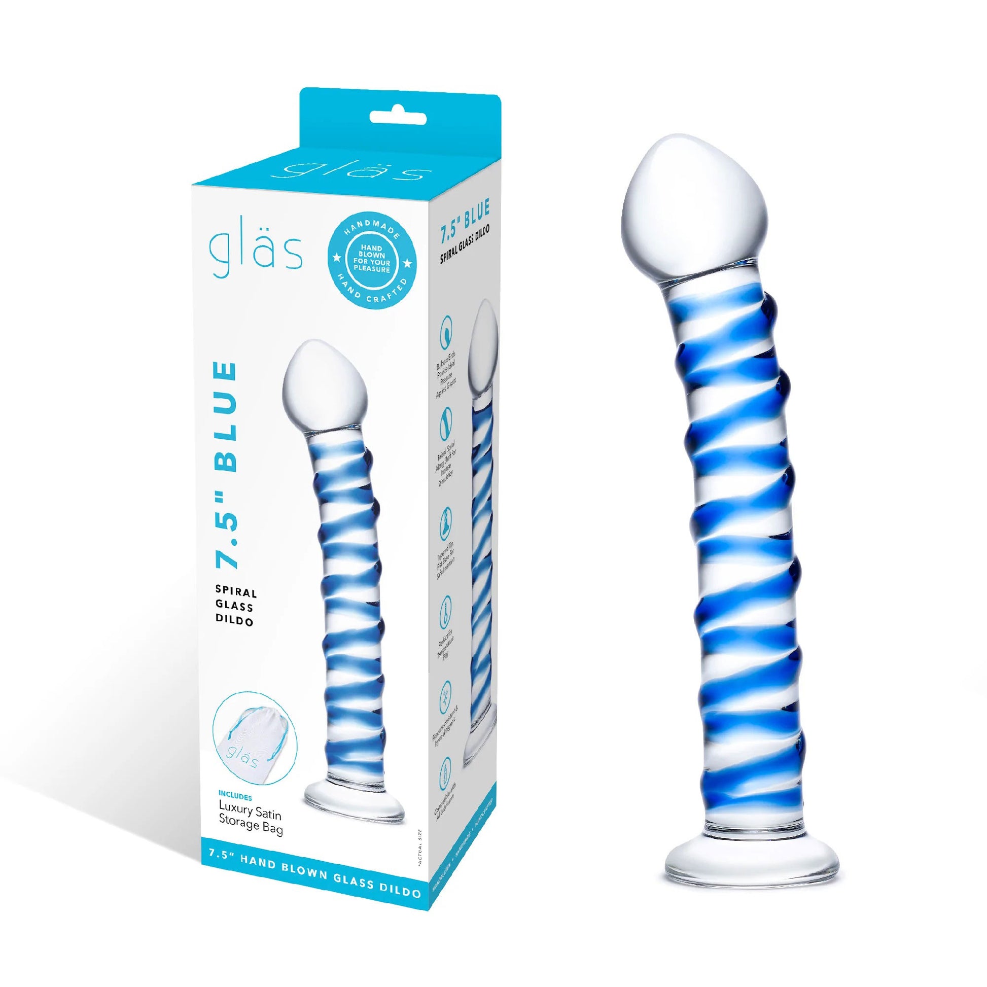 Blue Spiral Glass Dildo by Last Lixxx