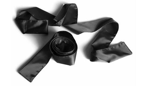 Liberator Silky Tie-Ups Black Satin Bondage Sashes, 2 × 48" - L5611