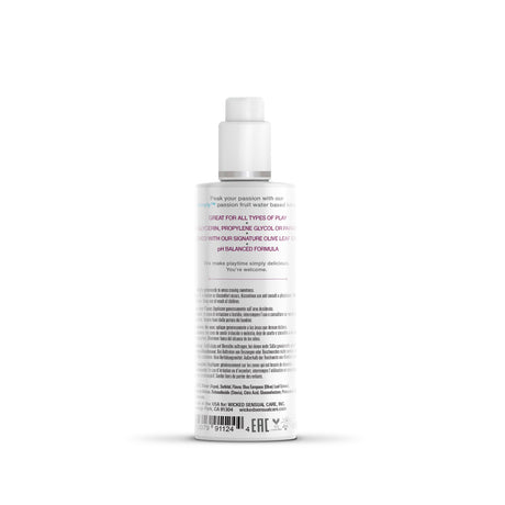 Wicked Simply Aqua Passion Fruit Water-Based Lube, 4 oz - WK654