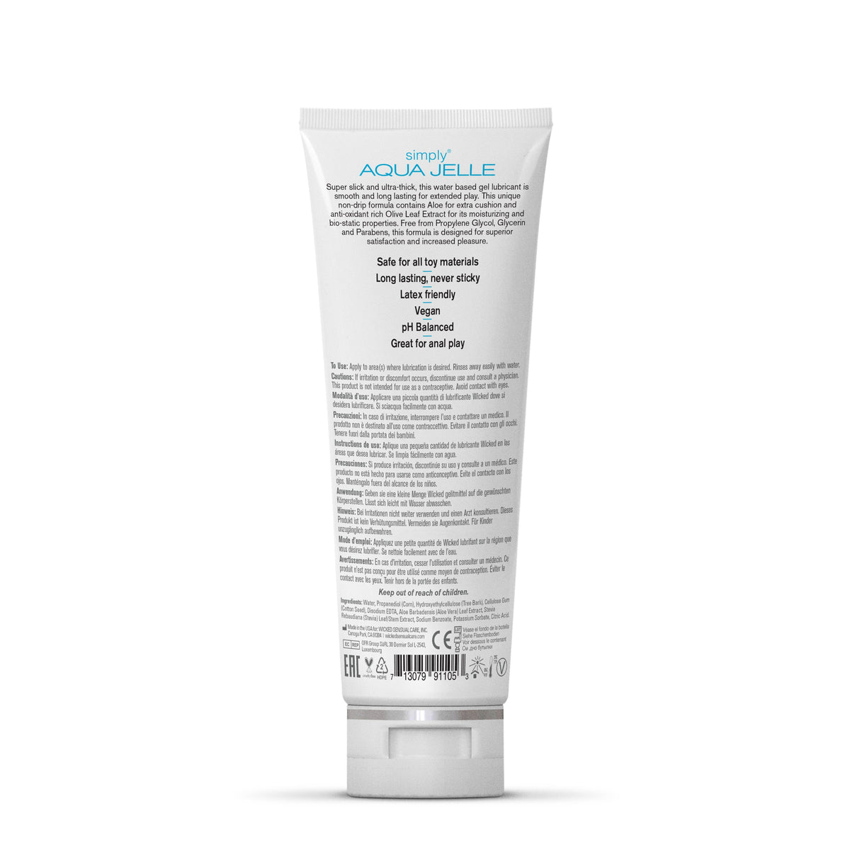 Wicked Simply Aqua Jelle Water-Based Lubricant, 4 oz - WS-91105