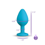 Gemma Clear Iridescent Gem Teal Silicone Plug - M