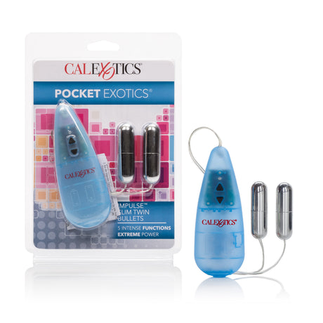 CalExotics Pocket Exotics Impulse Slim Twin Bullets, Dual Mini Vibrators - SE0054403
