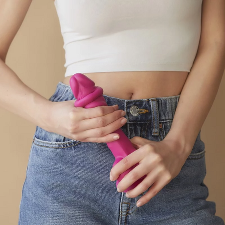 Strap-On-Me Sliding Skin Realistic Dildo — Fuchsia, Size S - SM6978