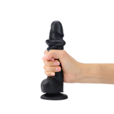 STRAP-ON-ME Sliding Skin Realistic Dildo, Large (Black) - SM6404