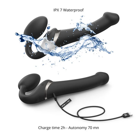 STRAP-ON-ME Multi Orgasm Bendable Strap-On — M, Black - SM7357