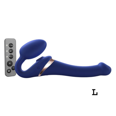 Strap-On-Me Multi Orgasm Bendable Strap-On — Size L, Night Blue - SM7401