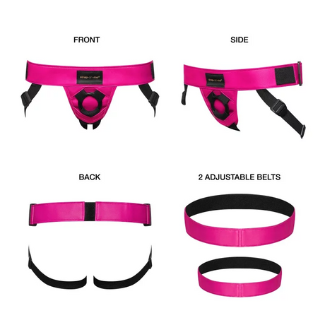 STRAP-ON-ME Curious Leatherette Harness — Fuchsia - SM7647