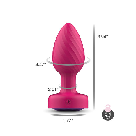 Viben Twila Twirling Light-Up Vibrating Anal Plug with Purple Gem & Pink Heart Remote - VB-CC9159