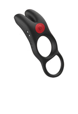 Icon Brands Red Dot V1 Vibrating Cock Ring with Remote — Black/Red (5") - IC5076