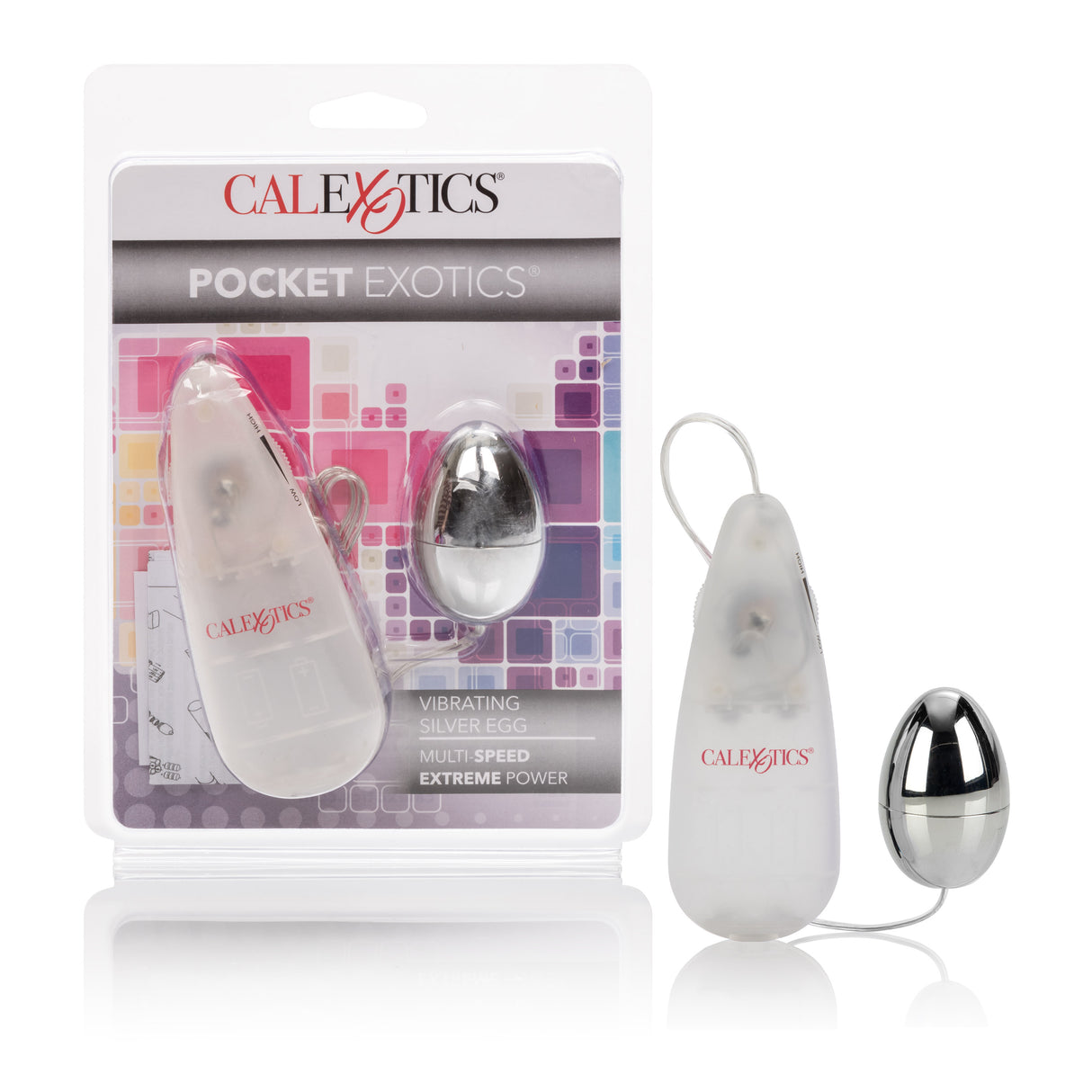CalExotics Pocket Exotics Vibrating Egg — Silver - SE1103052