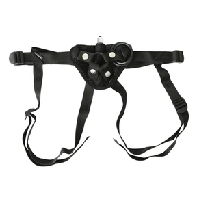 Sportsheets Velvet Vibrating Strap-On Harness, Black - SS690-01