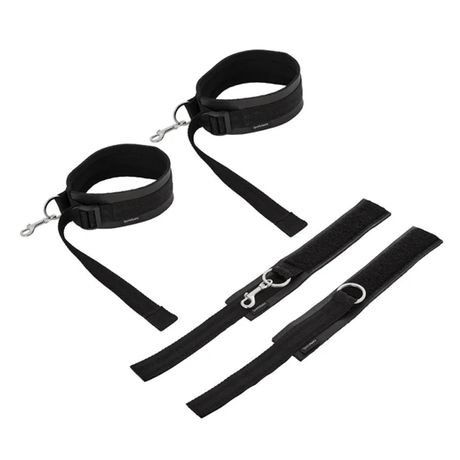 Sportsheets Thigh and Wrist Cuffs Set — Neoprene Black - SS420-02
