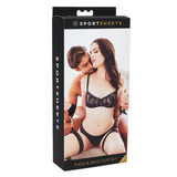 Sportsheets Thigh and Wrist Cuffs Set — Neoprene Black - SS420-02