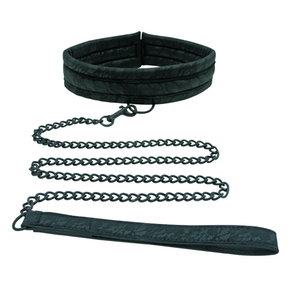 Sportsheets Sinc Lace Padded Collar & 30" Leash — Black - SS520-03