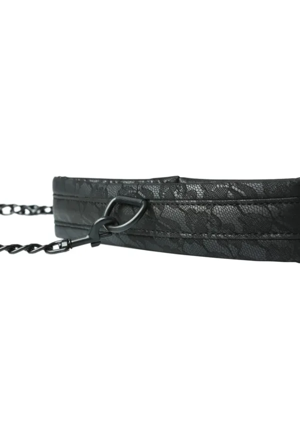 Sportsheets Sinc Lace Padded Collar & 30" Leash — Black - SS520-03