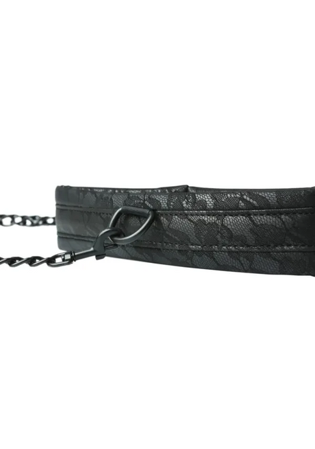 Sportsheets Sinc Lace Padded Collar & 30" Leash — Black - SS520-03