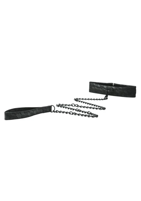 Sportsheets Sinc Lace Padded Collar & 30" Leash — Black - SS520-03