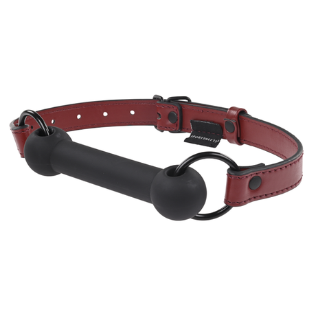 Sportsheets Saffron Silicone Bit Gag with PU Leather Strap (Red/Black) - SS48021