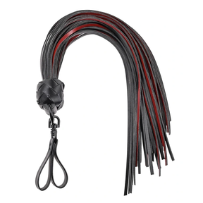Sportsheets Saffron Finger Flogger with 40 Red Faux-Leather Falls - SS48022
