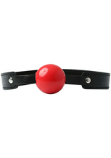 Sex & Mischief Solid Red Ball Gag — 2" Soft Rubber Ball, 26" Strap - SS100-24