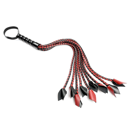 Sportsheets Saffron Braided Flogger — 24-inch Vegan Leather - SS480-38