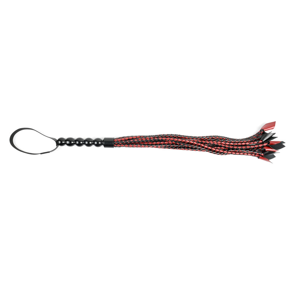 Sportsheets Saffron Braided Flogger — 24-inch Vegan Leather - SS480-38