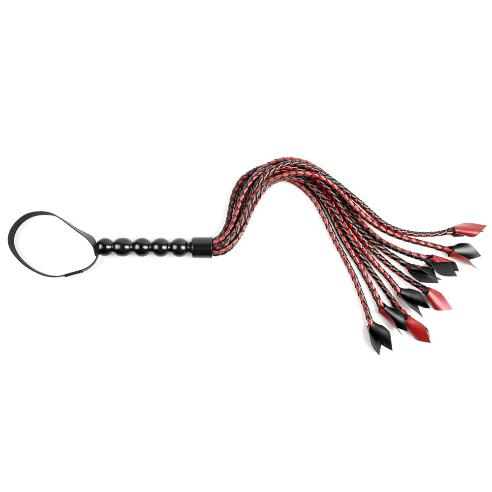 Sportsheets Saffron Braided Flogger — 24-inch Vegan Leather - SS480-38