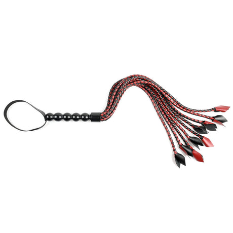 Sportsheets Saffron Braided Flogger — 24-inch Vegan Leather - SS480-38