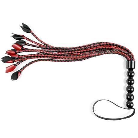 Sportsheets Saffron Braided Flogger — 24-inch Vegan Leather - SS480-38