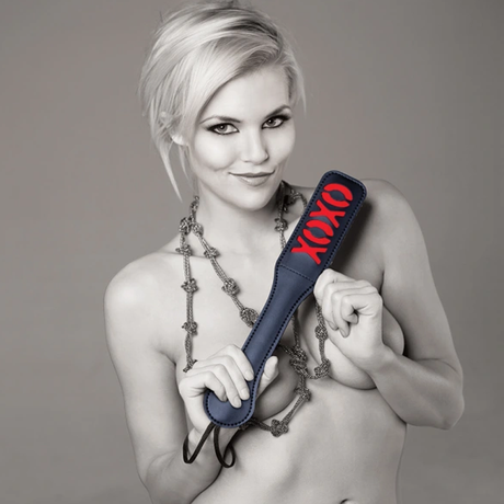 Sex & Mischief XOXO Paddle — Black, 12-inch - SS100-63