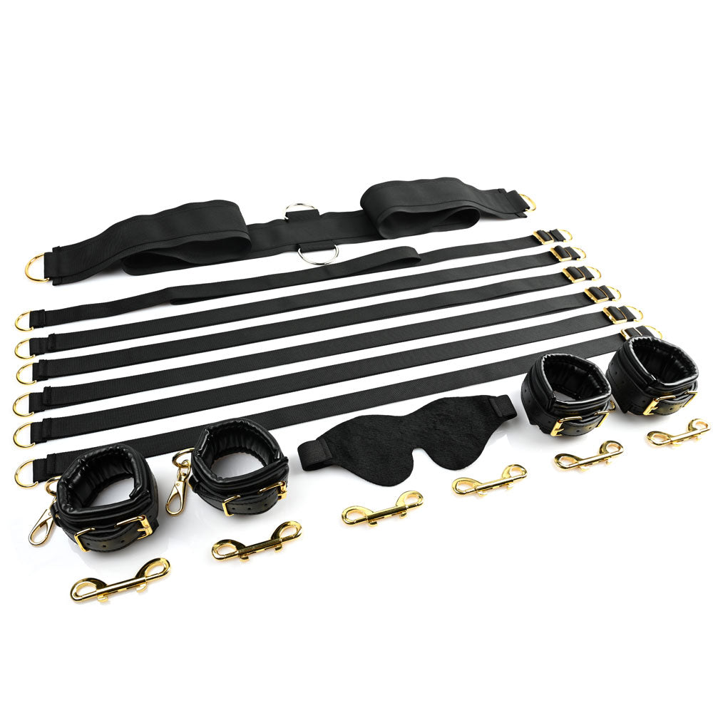 Sportsheets Under-the-Bed Restraint Set — Special Edition (6-Strap, Black) - SS021-01