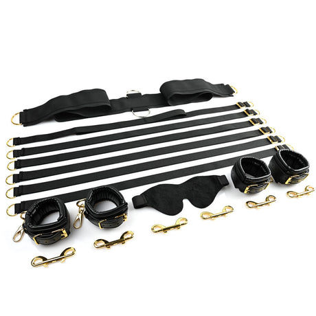 Sportsheets Under-the-Bed Restraint Set — Special Edition (6-Strap, Black) - SS021-01