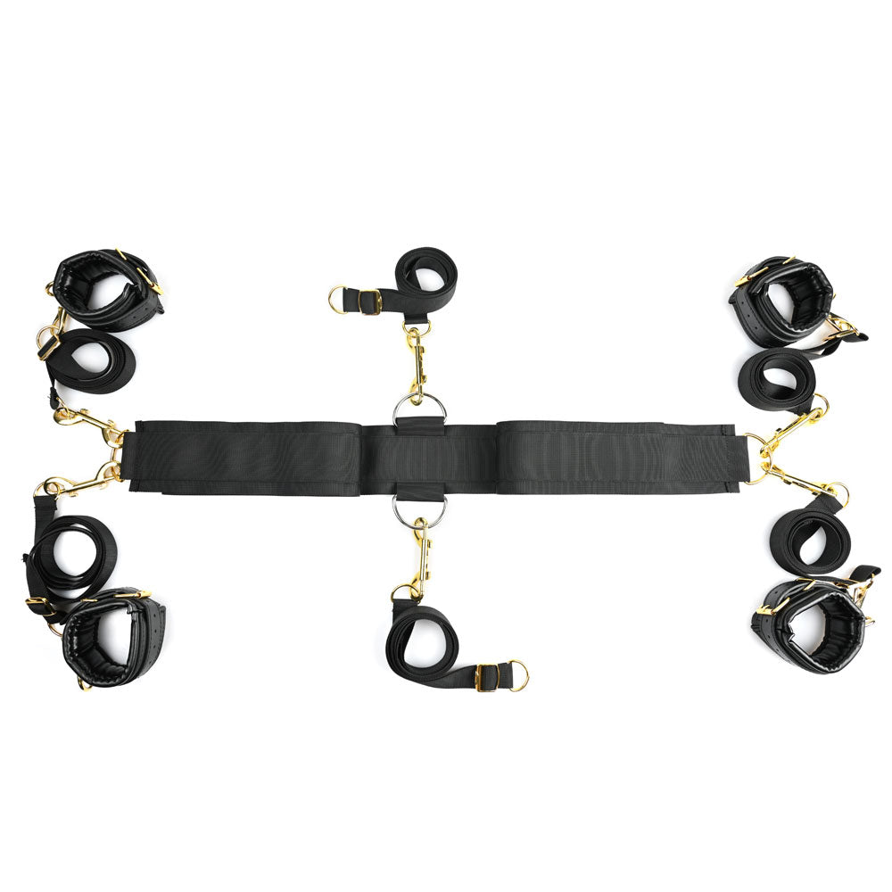 Sportsheets Under-the-Bed Restraint Set — Special Edition (6-Strap, Black) - SS021-01