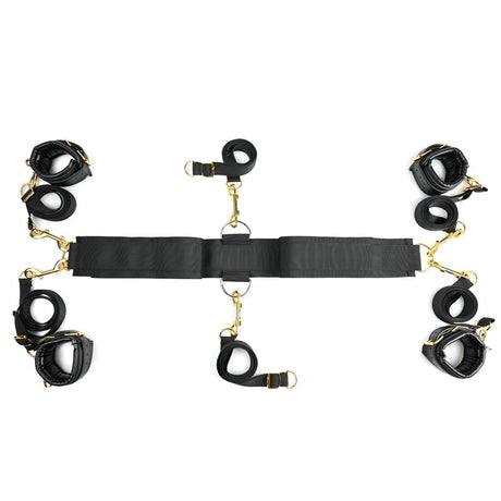Sportsheets Under-the-Bed Restraint Set — Special Edition (6-Strap, Black) - SS021-01