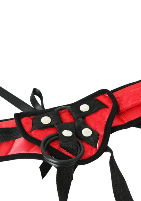 Sportsheets Sunrise Lace Corsette Strap-On Harness, Red - SS691-03