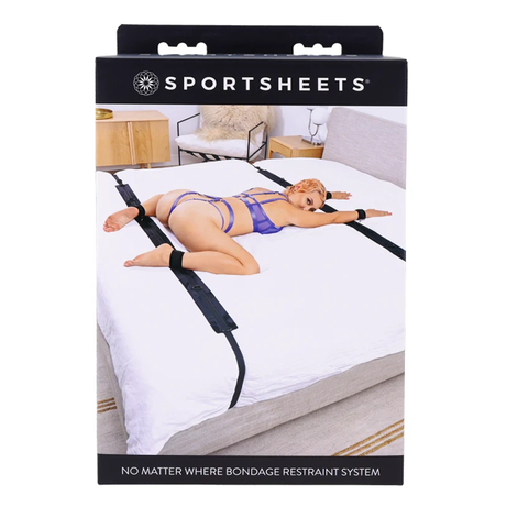Sportsheets No Matter Where Restraint System — Black Adjustable Bondage Set - SS20103
