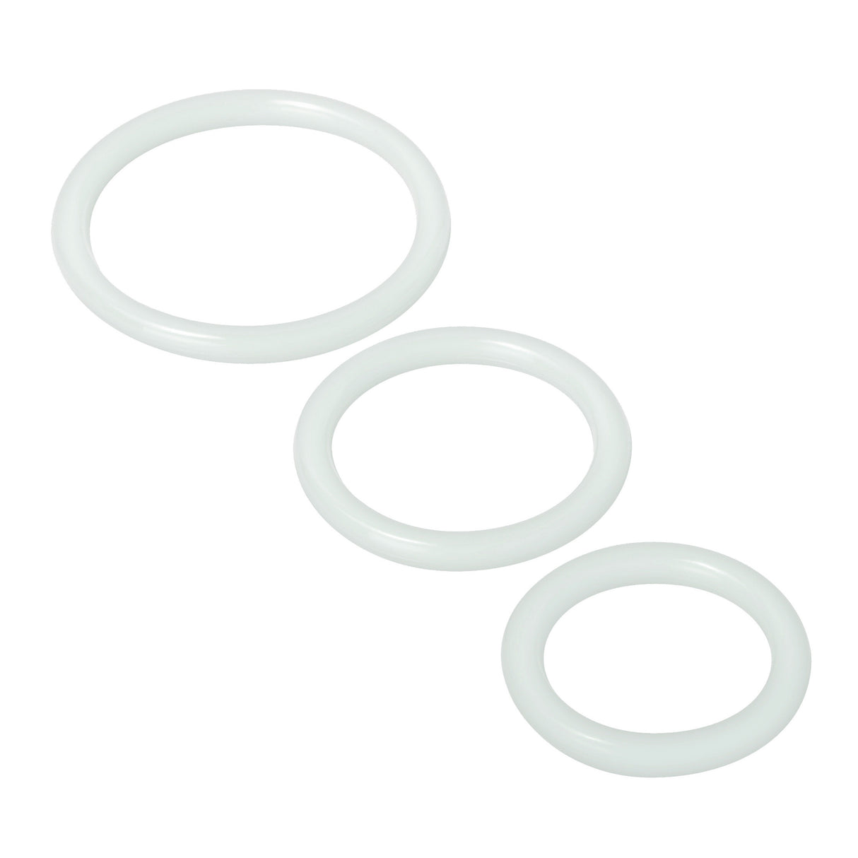 Trinity Men Silicone Cock Ring Set — 3 Sizes, Clear - TV-SP130-CLR