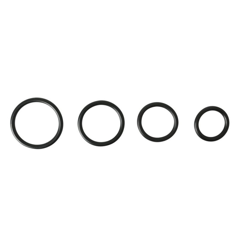 Sportsheets O-Rings Set — 4 Assorted Sizes (Black, Nitrile) - SS694-01