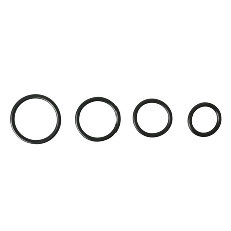 Sportsheets O-Rings Set — 4 Assorted Sizes (Black, Nitrile) - SS694-01