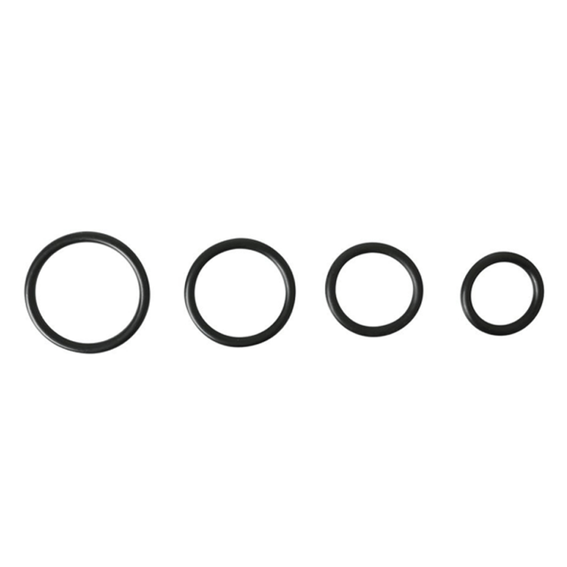 Sportsheets O-Rings Set — 4 Assorted Sizes (Black, Nitrile) - SS694-01