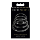 Sportsheets O-Rings Set — 4 Assorted Sizes (Black, Nitrile) - SS694-01