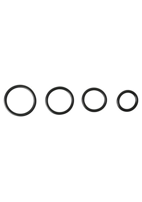 Sportsheets O-Rings Set — 4 Assorted Sizes (Black, Nitrile) - SS694-01