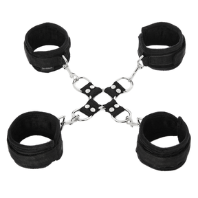 Sportsheets 5-Piece Hog Tie & Cuff Set — Black - SS325-01
