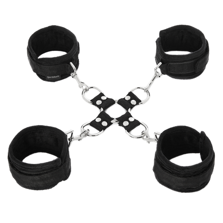 Sportsheets 5-Piece Hog Tie & Cuff Set — Black - SS325-01