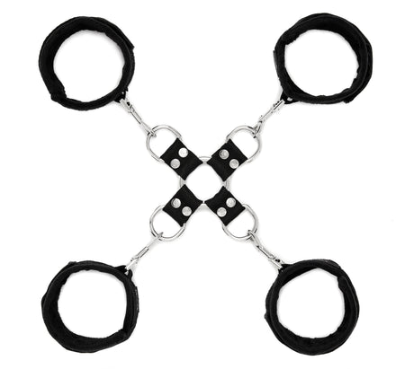 Sportsheets 5-Piece Hog Tie & Cuff Set — Black - SS325-01
