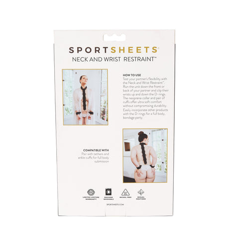 Sportsheets Neck & Wrist Restraint — Neoprene Collar & Cuffs (Black) - SS445-10