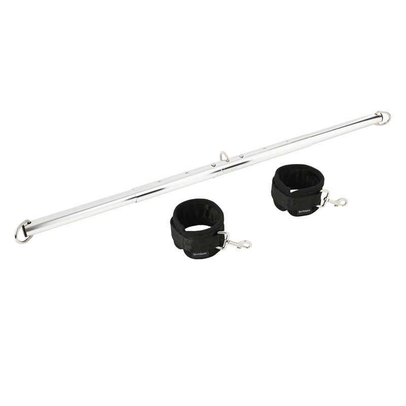 Sportsheets Expandable Spreader Bar and Cuffs – 29–37 in, Black - SS326-02